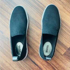 Michael Kors Skyler Slip On Gunmetal Metallic Knit